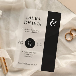 モダンはっきりしたタイポグラフィ白黒結婚ズ アクリル招待状