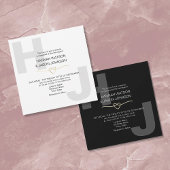 モダンはっきりしたタイポグラフィ白黒結婚ズ 招待状