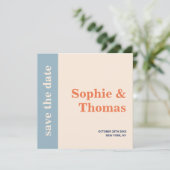 モダンはっきりしたタイポグラフィ結婚式の日付の保存 セーブザデート (スタンド正面)