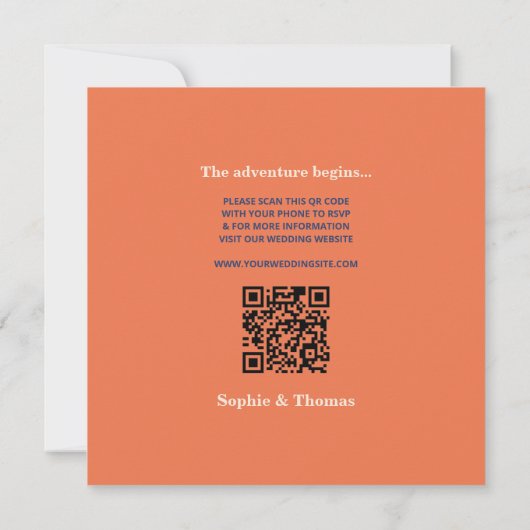 モダンはっきりしたタイポグラフィ結婚式の日付の保存 セーブザデート (裏面)