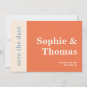 モダンはっきりしたタイポグラフィ結婚式の日付の保存 招待状 (正面)