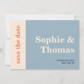 モダンはっきりしたタイポグラフィ結婚式の日付の保存 招待状 (正面)