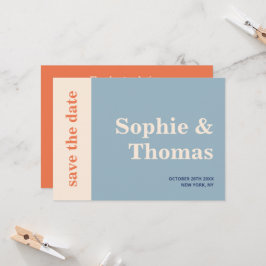 モダンはっきりしたタイポグラフィ結婚式の日付の保存 招待状