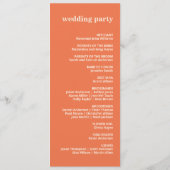 モダンはっきりしたタイポグラフィ結婚式 プログラム (裏面)