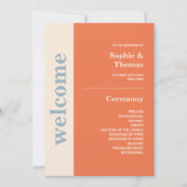 モダンはっきりしたタイポグラフィ結婚式 プログラム (正面)