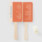 モダンはっきりしたタイポグラフィ結婚式 プログラム ハンドファン (正面&裏面)