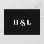 モダンはっきりしたタイポグラフィ結婚詳細カード エンクロージャーカード (裏面)