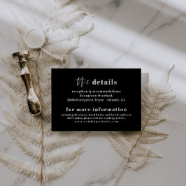 モダンはっきりしたタイポグラフィ結婚詳細カード エンクロージャーカード