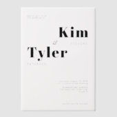 モダンはっきりしたタイポグラフィ重結婚ね ベラム紙招待状 (正面)