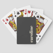 モダンはっきりしたタイポグラフィ黒モノグラムの名 トランプ (裏面)