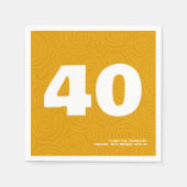 モダンはっきりしたタイポグラフィ40歳の誕生日パーティー スタンダードカクテルナプキン (正面)