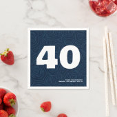 モダンはっきりしたタイポグラフィ40歳の誕生日パーティー スタンダードカクテルナプキン (インサイチュ)
