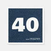モダンはっきりしたタイポグラフィ40歳の誕生日パーティー スタンダードカクテルナプキン (正面)