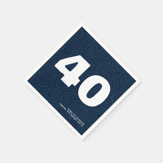 モダンはっきりしたタイポグラフィ40歳の誕生日パーティー スタンダードカクテルナプキン (角)