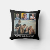 モダンはっきりしたタイポグラフィ4 Photo Collage卒業 クッション (正面)