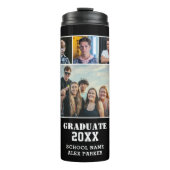 モダンはっきりしたタイポグラフィ4 Photo Collage卒業 タンブラー (正面)