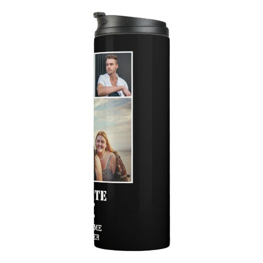 モダンはっきりしたタイポグラフィ4 Photo Collage卒業 タンブラー (回転右)