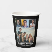 モダンはっきりしたタイポグラフィ4 Photo Collage卒業 紙コップ (正面)