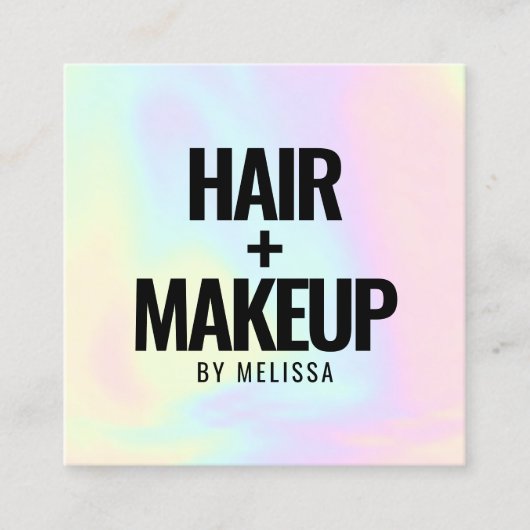 モダンはっきりしたタイポグラフィ スクエア名刺 (正面)