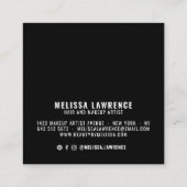 モダンはっきりしたタイポグラフィ スクエア名刺 (裏面)