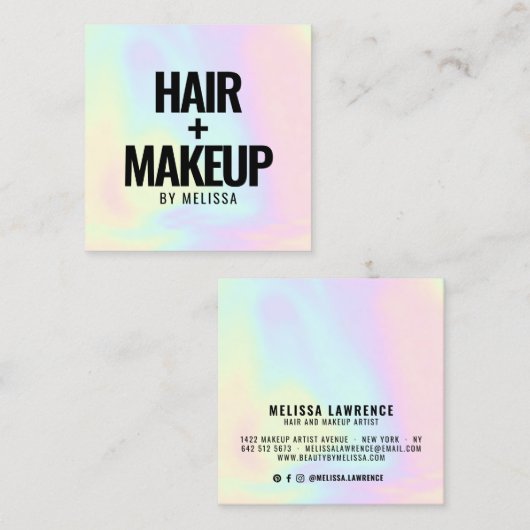 モダンはっきりしたタイポグラフィ スクエア名刺 (正面/裏面)