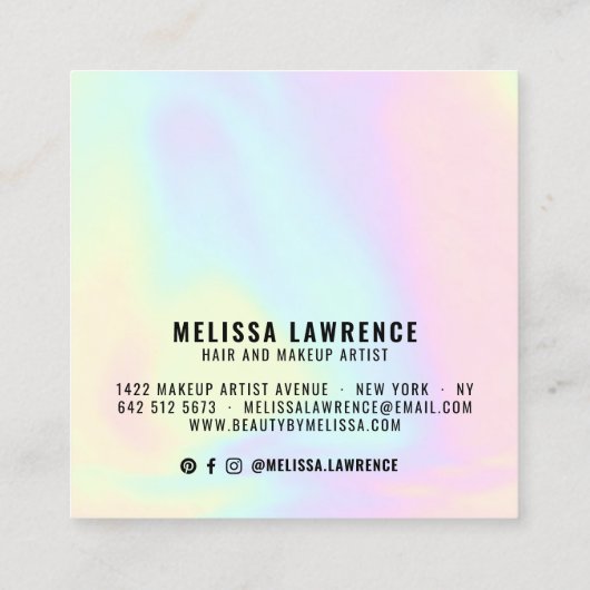 モダンはっきりしたタイポグラフィ スクエア名刺 (裏面)