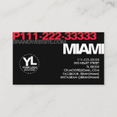 モダンはっきりしたタイポグラフィ・スクリプト・ロゴ・テンプレートクール 名刺 (裏面)