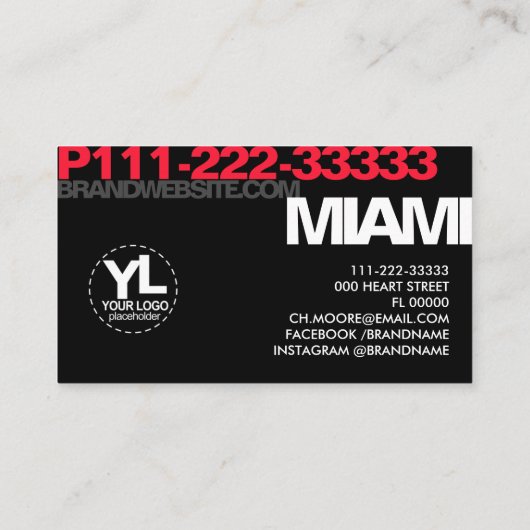 モダンはっきりしたタイポグラフィ・スクリプト・ロゴ・テンプレートクール 名刺 (裏面)