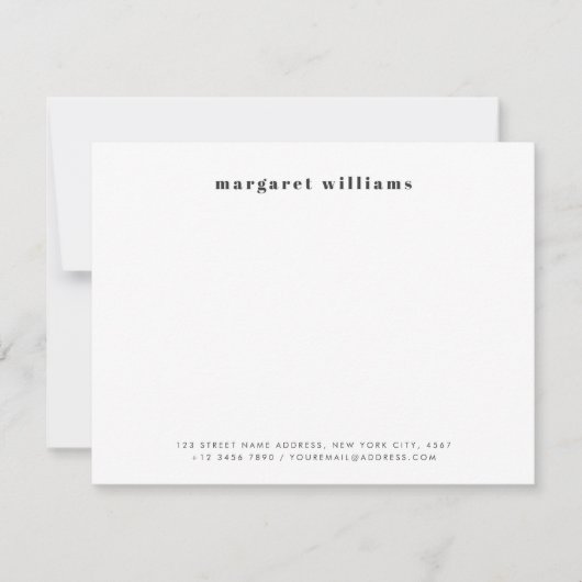 モダンはっきりしたタイポグラフィ ノートカード (正面)