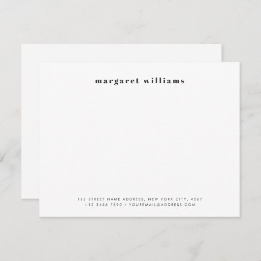 モダンはっきりしたタイポグラフィ ノートカード (正面/裏面)