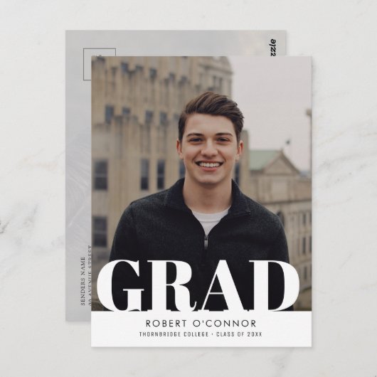 モダンはっきりしたタイポグラフィ ポストカード (正面/裏面)