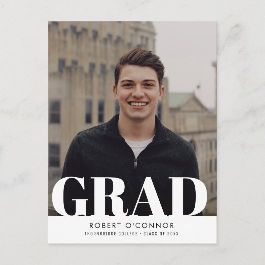 モダンはっきりしたタイポグラフィ ポストカード (正面)