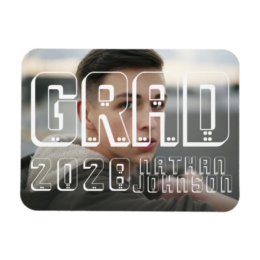 モダンはっきりしたタイポグラフィ マグネット (横)