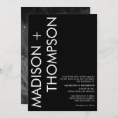 モダンはっきりしたタイポグラフィ 招待状 (正面/裏面)