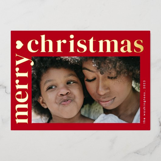 モダンはっきりしたタイポグラフィ 箔シーズンカード (正面)