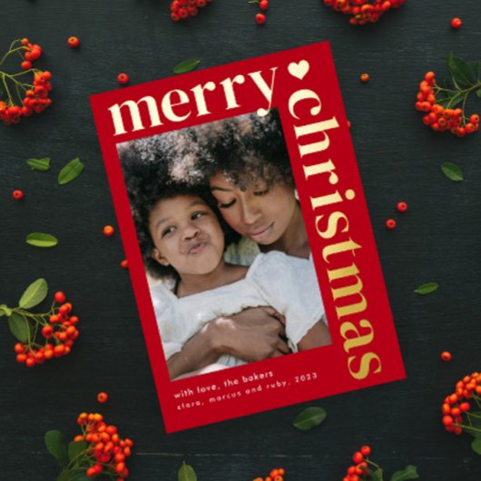 モダンはっきりしたタイポグラフィ 箔シーズンカード