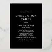 モダンはっきりしたタイポグラフィ 箔招待状 (裏面)