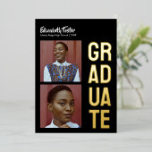 モダンはっきりしたタイポグラフィ 箔招待状 (立ち正面)