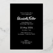 モダンはっきりしたタイポグラフィ 箔招待状 (裏面)