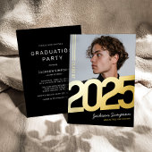 モダンはっきりしたタイポグラフィ 箔招待状