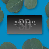 モダンはっきりしたダークグレイグラデーション差出人住所 ラベル