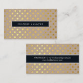 モダンはっきりしたトレンディーシンプル金ゴールド箔スポット 名刺 (正面/裏面)