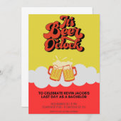 モダンはっきりしたバチュラーパーティ招待状 招待状 (正面/裏面)