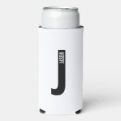 モダンはっきりしたパーソナライズされたモノグラムと名前Can Coo スリム缶クーラー (Seltzer正面)