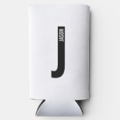 モダンはっきりしたパーソナライズされたモノグラムと名前Can Coo スリム缶クーラー (正面)