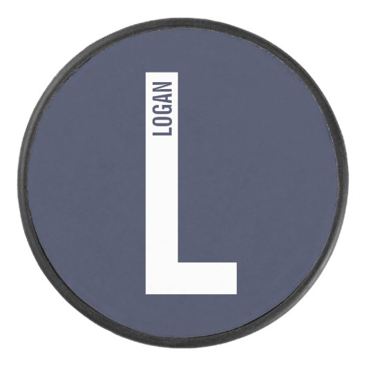 モダンはっきりしたパーソナライズされたモノグラム名 アイスホッケーパック (正面)