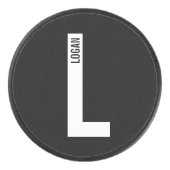 モダンはっきりしたパーソナライズされたモノグラム名 アイスホッケーパック (正面)