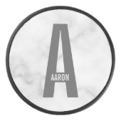 モダンはっきりしたパーソナライズされたモノグラム名 アイスホッケーパック (正面)