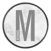 モダンはっきりしたパーソナライズされたモノグラム名 アイスホッケーパック (正面)