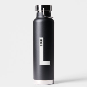 モダンはっきりしたパーソナライズされたモノグラム名 ウォーターボトル